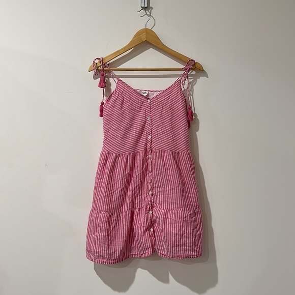 • Sézane • Women’s Felicie Sundress Mini Pink and white Stripes Button Down 36 S - Picture 4 of 6